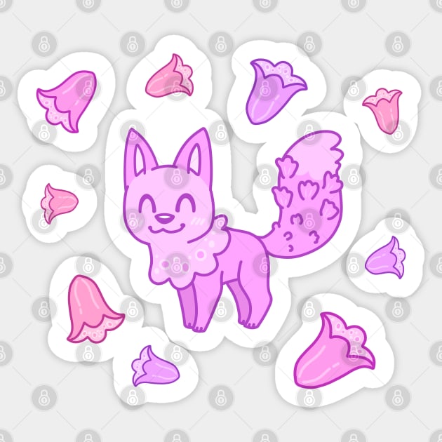 Foxglove Fox Sticker by ziodynes098